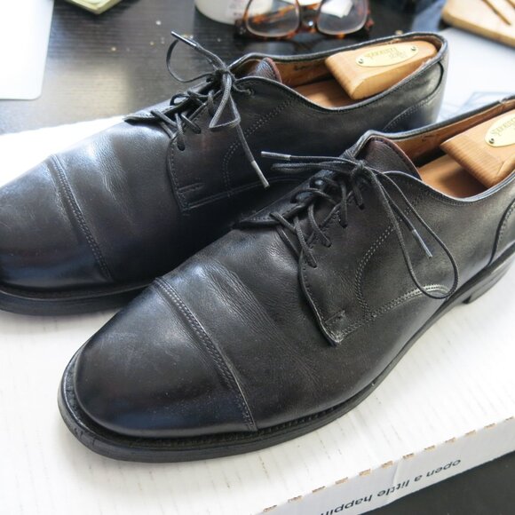 Allen Edmonds Cap-Toe Derby Dress Shoes, Black 11.5 - Picture 1 of 8